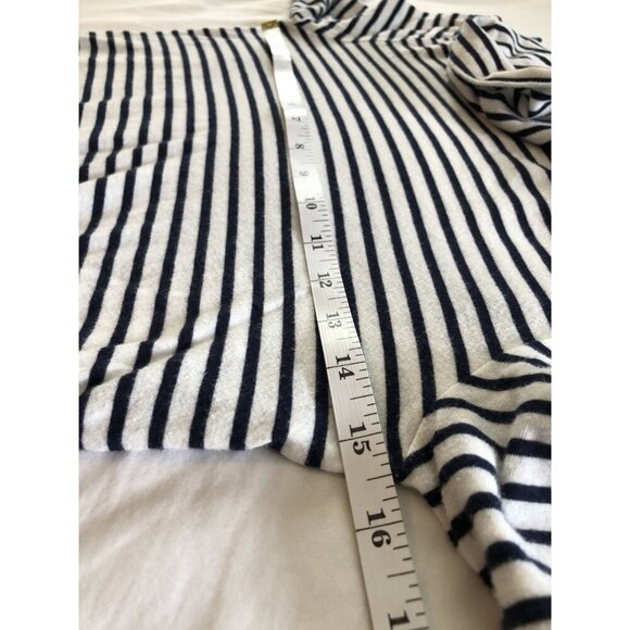 J.Crew Womens Striped Tissue Turtleneck Top XS Navy White Cotton Nautical Preppy - Picture 6 of 7